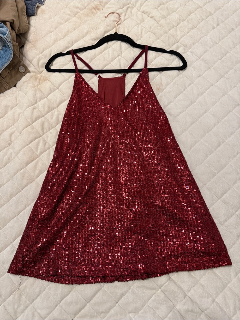 Red Sequin Cami Top